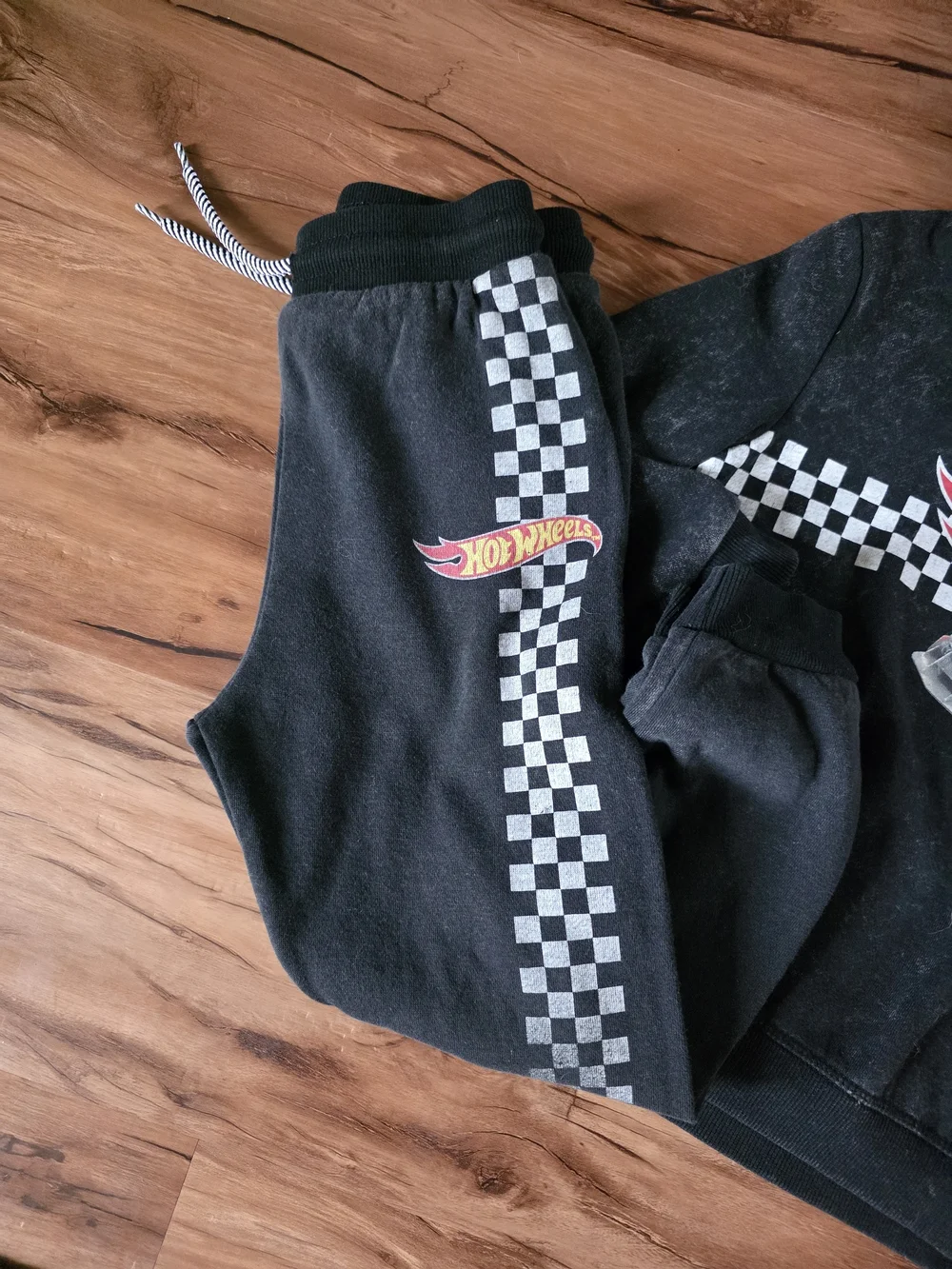 Hot Wheels Kids Black Hooded Sweatshirt and Joggers Matching Set